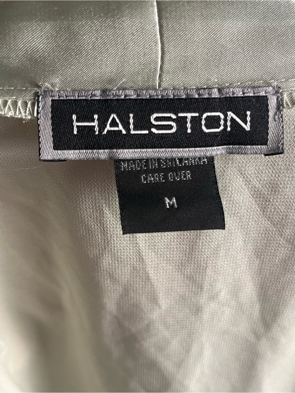 Vintage Halston Sage Green Satin Trim Wrap Robe Duster Maxi Sheer Jacket M - Picture 10 of 12